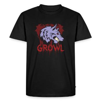 Loup pleurnute - T-shirt Premium bio Homme - noir - Devant - Nico (187cm)