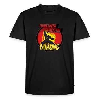 Je suis l’arme - T-shirt Premium bio Homme - noir - Devant - Nico (187cm)