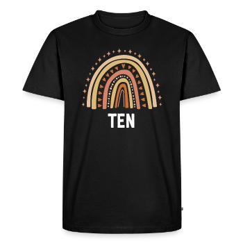 Orange Rainbow Dix ans 10e anniversaire - T-shirt Premium bio Homme - noir - Devant - Nico (187cm)