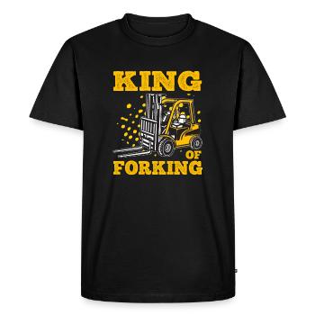 King Of Forking Forklift Art For Forklift Driver - Men's Premium Organic T-Shirt - black - Front - Nico (187cm)