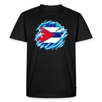 Cuba Drapeau Caraïbes Vacances Cuba Voyage La Havane - T-shirt Premium bio Homme - noir - Devant - Nico (187cm)