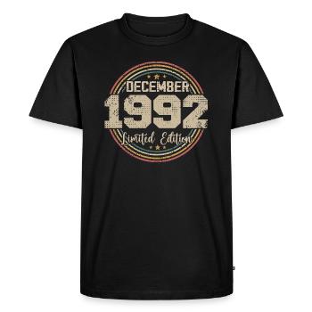 The legends were born in December 1992 - 1992 - Men's Premium Organic T-Shirt - black - Front - Nico (187cm)