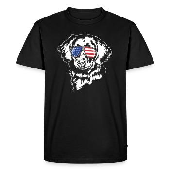 Stabjihoun Lunettes de soleil drapeau américain chiens Wilsigns - T-shirt Premium bio Homme - noir - Devant - Nico (187cm)