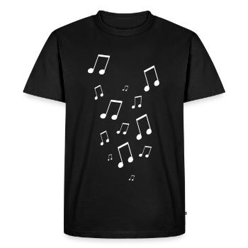 Mélodie notes de musique - T-shirt Premium bio Homme - noir - Devant - Nico (187cm)