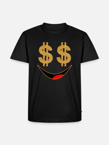 Argent en espèces en euros billets en euros - T-shirt Premium bio Homme - noir