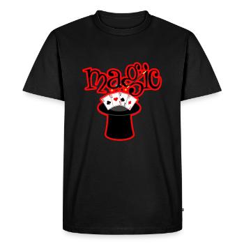 Magicien magicien avec des tours de magie - T-shirt Premium bio Homme - noir - Devant - Nico (187cm)