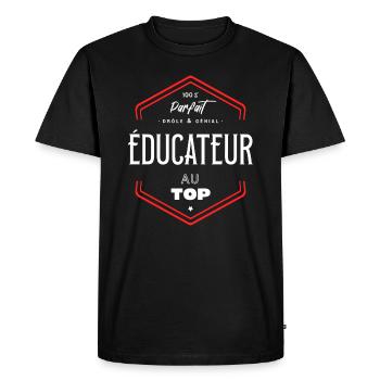 Educateur parfait et au top - T-shirt Premium bio Homme - noir - Devant - Nico (187cm)