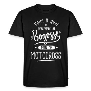 motocross Bogosse fan de sport moto cross - T-shirt Premium bio Homme - noir - Devant - Nico (187cm)