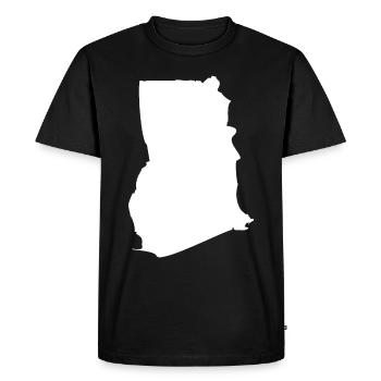 Drapeau de la carte du Ghana - T-shirt Premium bio Homme - noir - Devant - Nico (187cm)