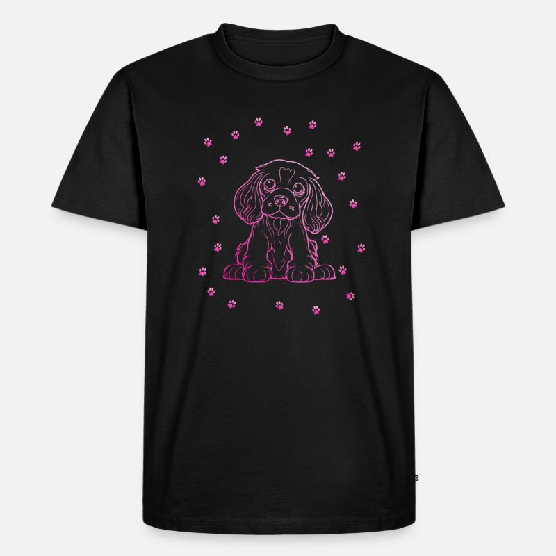 Cocker Spaniel mit kleinen Pfoten - Männer Premium Bio T-Shirt - Schwarz