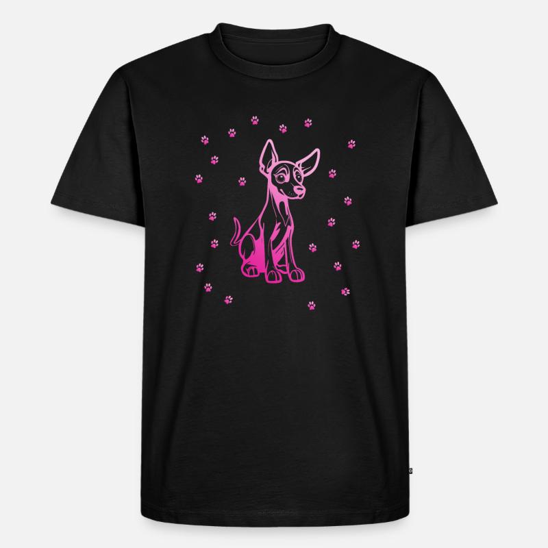 Dobermann Pinscher mit kleinen Pfoten - Männer Premium Bio T-Shirt - Schwarz