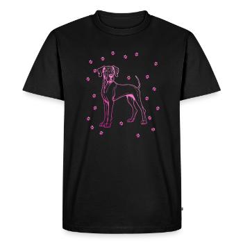 Dogue allemand avec de petites pattes - T-shirt Premium bio Homme - noir - Devant - Nico (187cm)