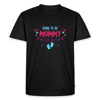 Maman et Maman 2025 Bientôt maman 2025 - T-shirt Premium bio Homme - noir - Devant - Nico (187cm)