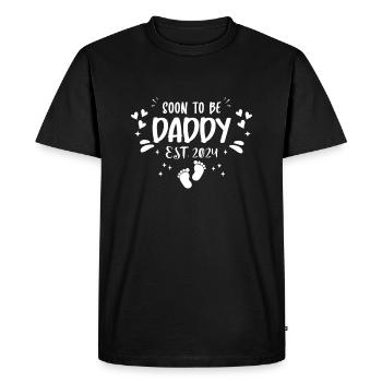 Dad and Dad 2024 Soon to be Daddy 2024 - Men's Premium Organic T-Shirt - black - Front - Nico (187cm)