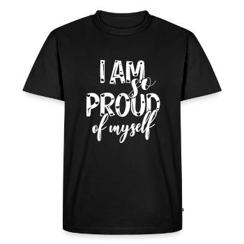 Je suis tellement fière de moi Spruch Anerkennung - T-shirt Premium bio Homme - noir - Devant - Nico (187cm)