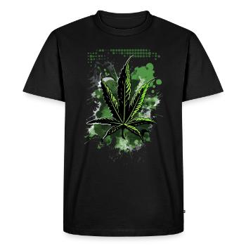 Cannabis Libérer de l’herbe - T-shirt Premium bio Homme - noir - Devant - Nico (187cm)
