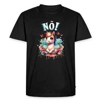Drôle de cheval qui dit non ! pour les amoureux des chevaux - T-shirt Premium bio Homme - noir - Devant - Nico (187cm)