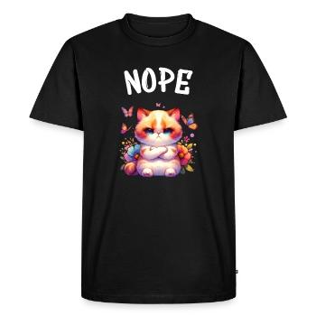 Chat drôle de dicton non pour les amoureux des chats - T-shirt Premium bio Homme - noir - Devant - Nico (187cm)