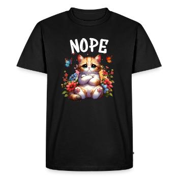 Chat drôle de dicton non pour les amoureux des chats - T-shirt Premium bio Homme - noir - Devant - Nico (187cm)