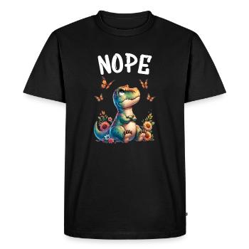 Dinosaur Saying Nope for Boys and Girls - Men's Premium Organic T-Shirt - black - Front - Nico (187cm)