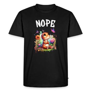 Dinosaur Saying Nope for Boys and Girls - Men's Premium Organic T-Shirt - black - Front - Nico (187cm)