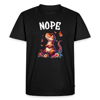 Dinosaur Saying Nope for Boys and Girls - Men's Premium Organic T-Shirt - black - Front - Nico (187cm)