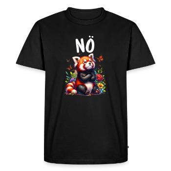 Panda roux Drôle de dicton Nope Renard de Feu - T-shirt Premium bio Homme - noir - Devant - Nico (187cm)