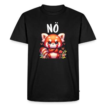Panda roux Drôle Dicton Non, Renard de Feu - T-shirt Premium bio Homme - noir - Devant - Nico (187cm)