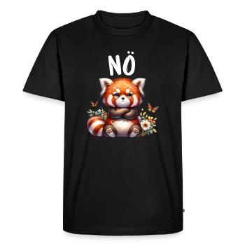 Panda roux Drôle de dicton Nope Renard de Feu - T-shirt Premium bio Homme - noir - Devant - Nico (187cm)