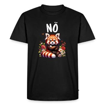 Panda roux Drôle de dicton Nope Renard de Feu - T-shirt Premium bio Homme - noir - Devant - Nico (187cm)