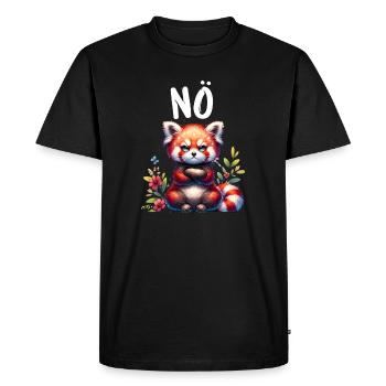 Panda roux Drôle de dicton Nope Renard de Feu - T-shirt Premium bio Homme - noir - Devant - Nico (187cm)