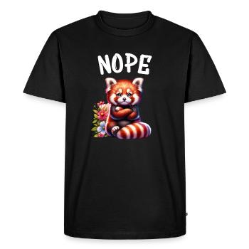 Panda roux Drôle de dicton Nope Renard de Feu - T-shirt Premium bio Homme - noir - Devant - Nico (187cm)