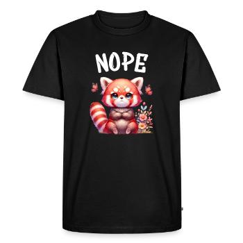 Panda roux Drôle de dicton Nope Renard de Feu - T-shirt Premium bio Homme - noir - Devant - Nico (187cm)