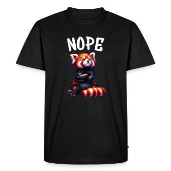 Red Panda Funny Saying Nope Fire Fox - Men's Premium Organic T-Shirt - black - Front - Nico (187cm)
