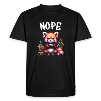 Panda roux Drôle de dicton Nope Renard de Feu - T-shirt Premium bio Homme - noir - Devant - Nico (187cm)
