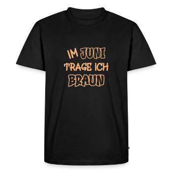 En juin, je porte du marron en disant couleur marron - T-shirt Premium bio Homme - noir - Devant - Nico (187cm)