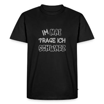 En mai, je porte du noir en disant couleur noire - T-shirt Premium bio Homme - noir - Devant - Nico (187cm)
