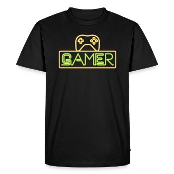 Gamer Neon - T-shirt Premium bio Homme - noir - Devant - Nico (187cm)