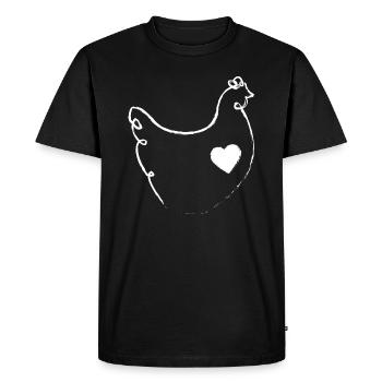 Line drawing chicken - Men's Premium Organic T-Shirt - black - Front - Nico (187cm)