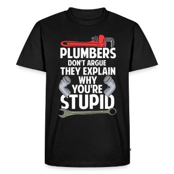 Plombier Installateur Artisan Disant Cadeau - T-shirt Premium bio Homme - noir - Devant - Nico (187cm)