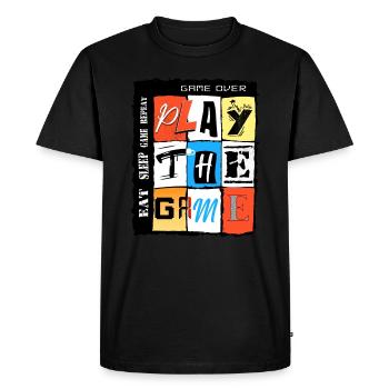 Jouez le jeu - T-shirt Premium bio Homme - noir - Devant - Nico (187cm)