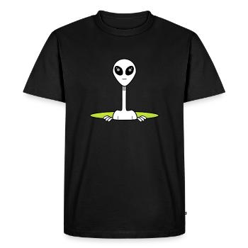 Alien from outer space - Men's Premium Organic T-Shirt - black - Front - Nico (187cm)