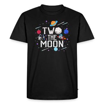Two The Moon - 2ème anniversaire - 2 ans Cadeau - T-shirt Premium bio Homme - noir - Devant - Nico (187cm)