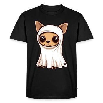 Chihuahua Dog Halloween Comic Ghost - Men's Premium Organic T-Shirt - black - Front - Nico (187cm)