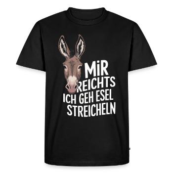 Âne âne mulet Muli - T-shirt Premium bio Homme - noir - Devant - Nico (187cm)