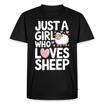 Moutons Éleveur d’ovins Éleveur d’agneaux - T-shirt Premium bio Homme - noir - Devant - Nico (187cm)