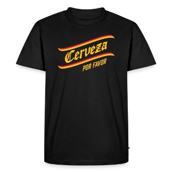 CERVEZA por favor, spanish, beer, please, drinking - Men's Premium Organic T-Shirt - black - Front - Nico (187cm)