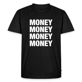 Money - Men's Premium Organic T-Shirt - black - Front - Nico (187cm)