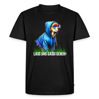Allons nous promener Chiens Dicton - T-shirt Premium bio Homme - noir - Devant - Nico (187cm)