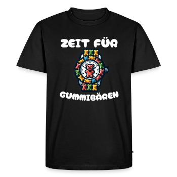 C’est l’heure des oursons en gélatine - T-shirt Premium bio Homme - noir - Devant - Nico (187cm)